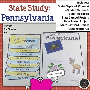 Preview of Pennsylvania State Study Flap Book with Posters and Projects