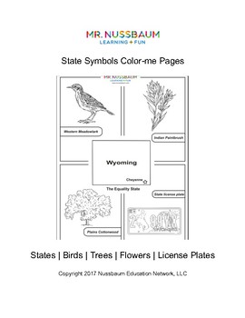 Preview of State Symbols Color-me Pages