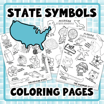 Preview of State Symbols Booklet | 50 States Coloring Pages | for PreK & Kindergarten