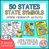 State Symbols Research Activity | 50 States, 8 Fun Facts |