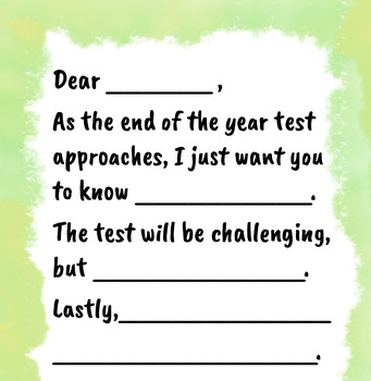 Preview of State Test Parent Encouragement Letter- Editable
