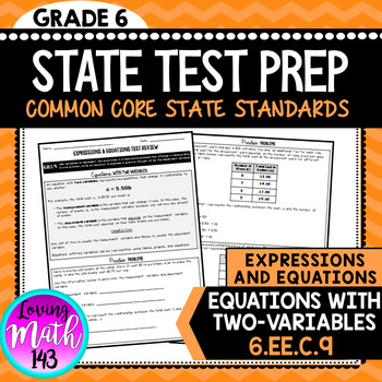 Preview of Writing Equations with two variables: 6th Grade Math State Test Prep