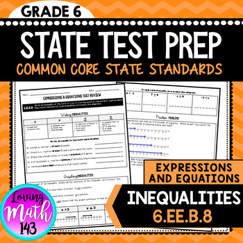 Preview of Writing and Graphing Inequalities 6th Grade Math State Test Prep