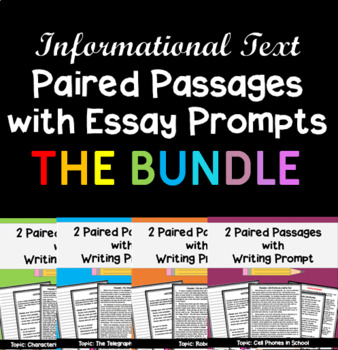 Preview of State Test Prep: Paired Passages with Writing Prompts-Informational Text BUNDLE
