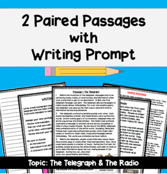 Preview of State Test Prep: Paired Passages with Writing Prompt - The Telegraph & Radio