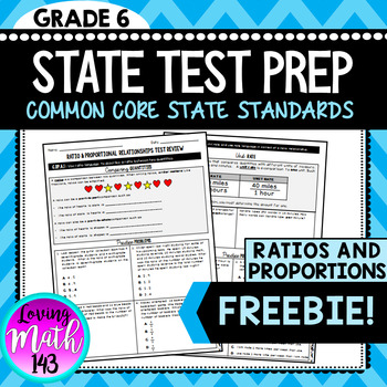 Preview of Ratios and Proportions: 6th Grade Math State Test Prep {FREEBIE!}