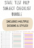 State Test Prep Subject Checklist Bundle | Multiple Designs