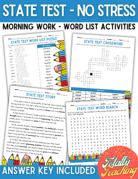Preview of State Test / Test Prep - No Stress Morning Work, Bell Work Word List Activities
