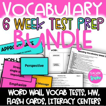 Preview of State Testing 6 week Test Prep Reading Vocabulary Bundle 5-8th GRADE
