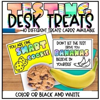 Preview of State Testing Encouraging Desk Treat Tags | Print and Go