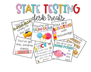 Preview of State Testing Encouraging Notes - Desk Treat Notes for Testing