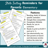 State Testing Letter for Parents Reminder for Reading Math