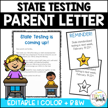 Preview of State Testing Letter to Parents