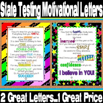 Preview of State Testing Motivational Letter Bundle