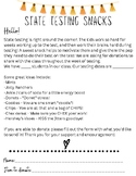State Testing Snack Donation Letter | Test Prep Snack Moti