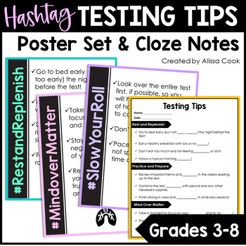 Preview of State Testing Tips Posters and Activities | Test Taking Strategies Middle School