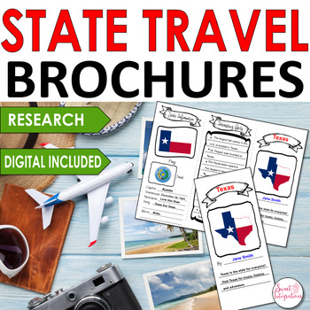 Preview of State Travel Brochure Editable Templates: State Research Activity Google Slides