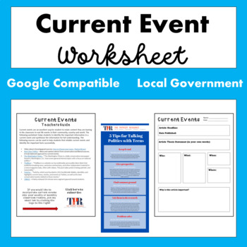 Preview of State and Local Government Current Events Worksheet