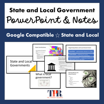 Preview of State and Local Government PowerPoint and Guided Notes  (Google Compatible)