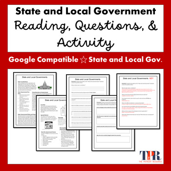 Preview of State and Local Government Reading and Activity  (Google Compatible)