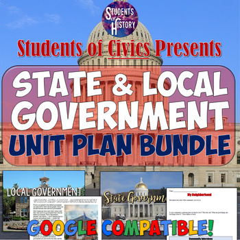 Preview of State and Local Government Unit Set: Civics, 3 Branches, Leaders, & Levels