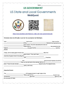 Preview of State and Local Governments WebQuest