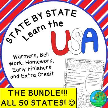 Preview of State by State Learn the USA THE BUNDLE Worksheets