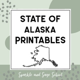 State of Alaska Set of 2 Coloring and Letter Tracing Print