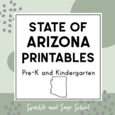 State of Arizona Set of 3 Printable Coloring and Letter Tr