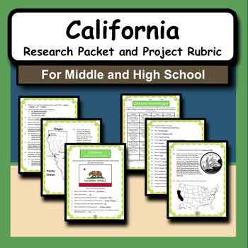 Preview of State of California Research Packet and Project Activity for Social Studies