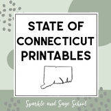 State of Connecticut Set of 3 Coloring and Letter Tracing 