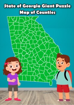 Preview of State of Georgia Puzzle Map of Counties