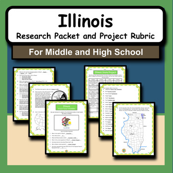 Preview of State of Illinois Research Packet and Project Activity for Social Studies