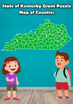 Preview of State of  Kentucky Giant Puzzle Map of Counties