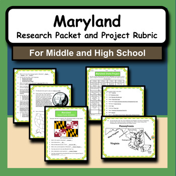 Preview of State of Maryland Research Packet and Project Activity for Social Studies