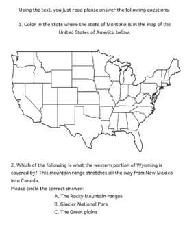 Montana's Geography, History, fun facts and reviews (PRINTABLE) | TPT