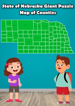 Preview of State of  Nebraska Giant Puzzle Map of Counties