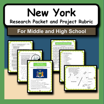 Preview of State of New York Research Packet and Project Activity for Social Studies