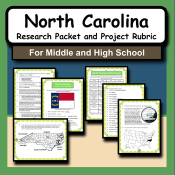 Preview of State of North Carolina Research Packet and Project Activity for Social Studies
