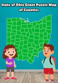 Preview of State of Ohio Giant Puzzle Map of Counties