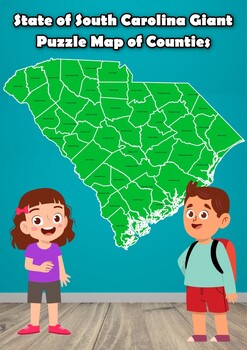 Preview of State of South Carolina Giant Puzzle Map of Counties