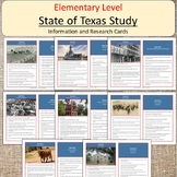 State of Texas Research Cards Elementary Montessori Homeschool