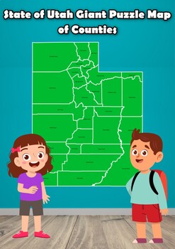 Preview of State of Utah Giant Puzzle Map of Counties