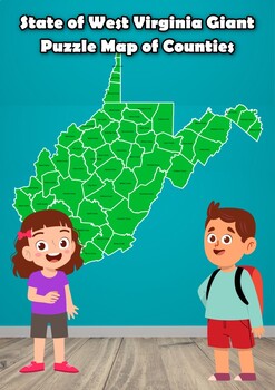 Preview of State of West Virginia Giant Puzzle Map of Counties