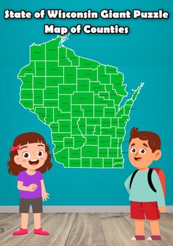 Preview of State of  Wisconsin Giant Puzzle Map of Counties