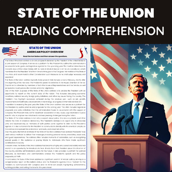 Preview of State of the Union Address Reading Comprehension Passage | US President