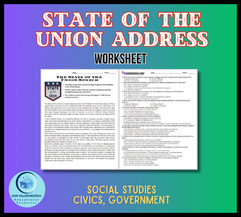 Preview of State of the Union Address Worksheet