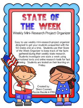 Preview of State of the Week Activity and Graphic Organizer