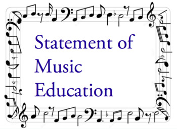 Preview of Statement of Music Education Philosophy