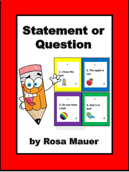 Preview of Statement or Question? Sentences Task Cards and Worksheet Activity for Kids
